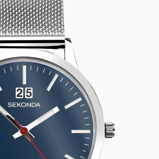 Sekonda men's blue dial mesh bracelet watch store